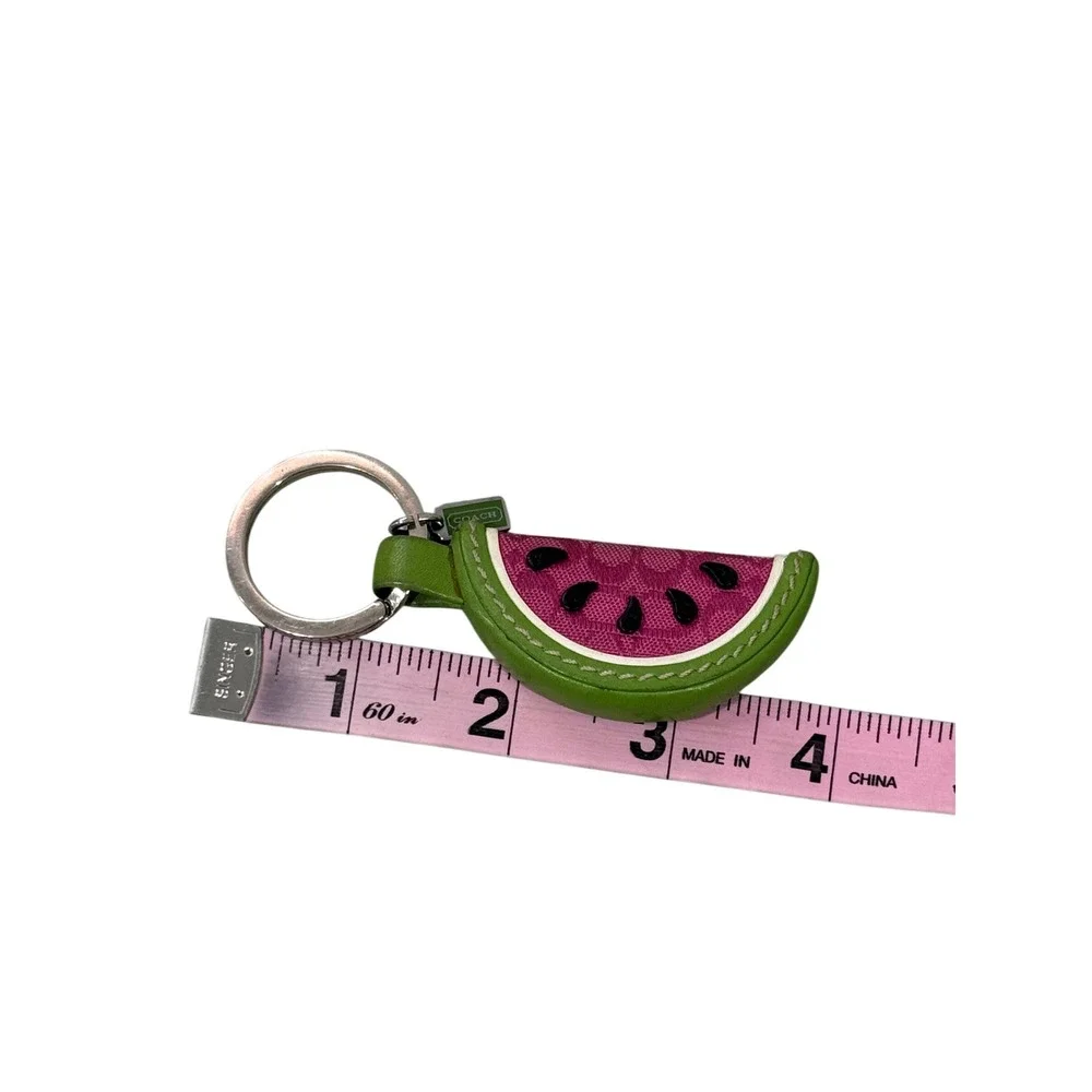 Vintage Coach Watermelon Pink Keychain Fruit Slice Purse Bag Charm Key Fob Rare